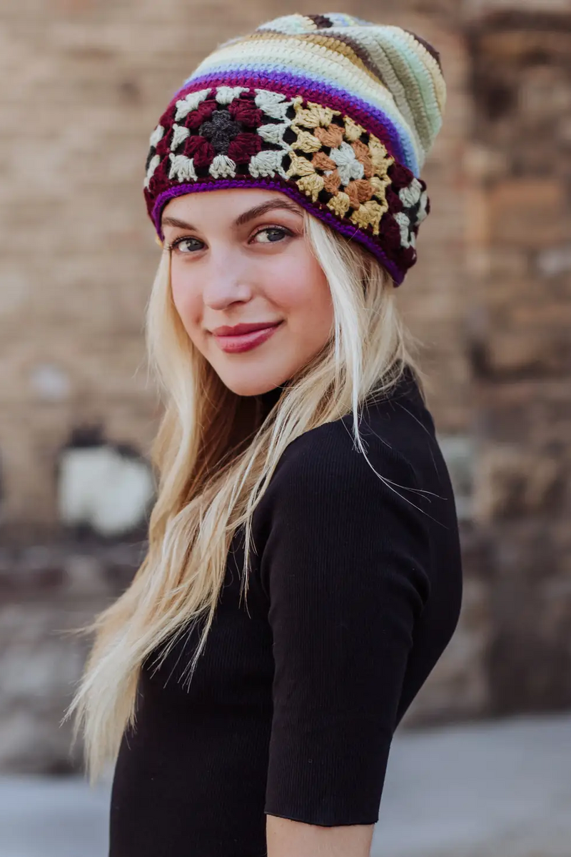 Multi colored Striped Beanie – Moxy Boutique