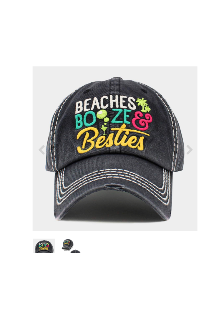Beaches Booze and Besties hat – Moxy Boutique - Main Image