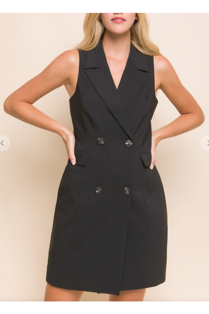Sleeveless Blazer Dress Black / XL Sleeveless Blazer Dress Black / XL
