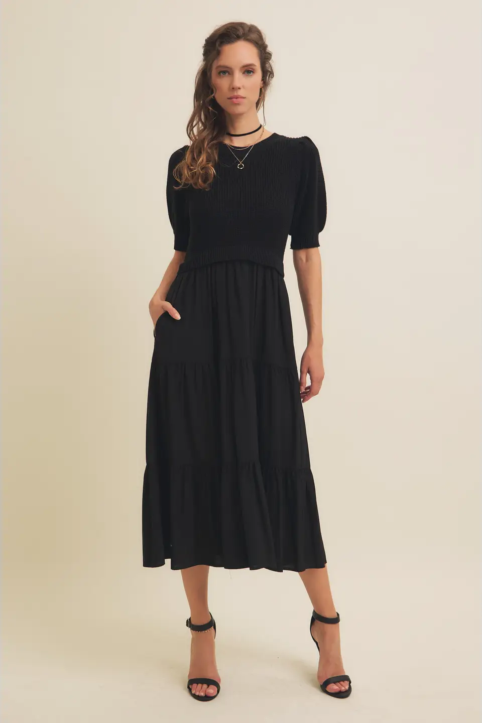 knee length dresses for ladies ONE OF YOU SWEATER MIDI DRESS – AKIRA