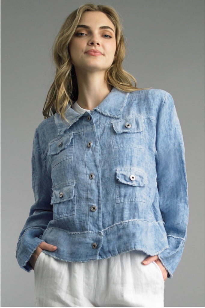 Chambray Button-Front Jacket – Moxy Boutique