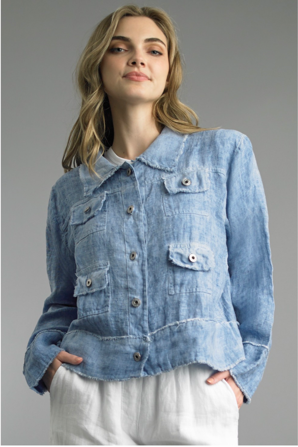 Chambray Button-Front Jacket – Moxy Boutique